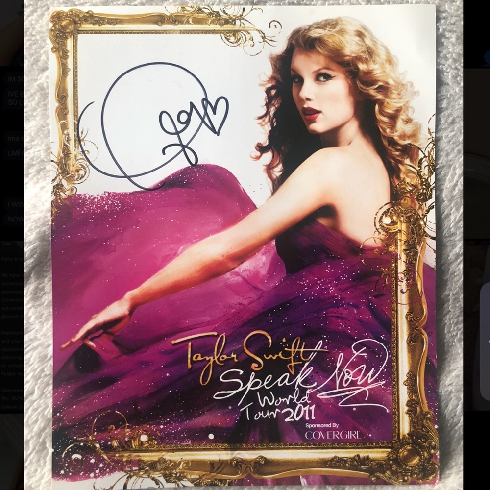 Autographed Taylor swift poster